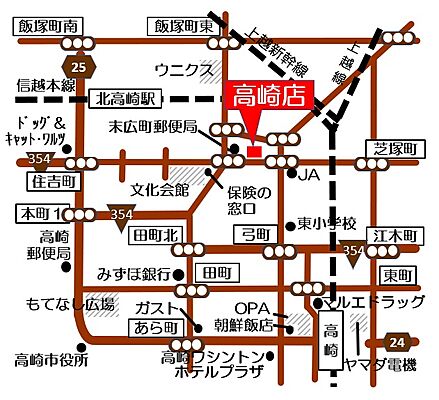 ビューハウス株式会社 高崎店の周辺地図