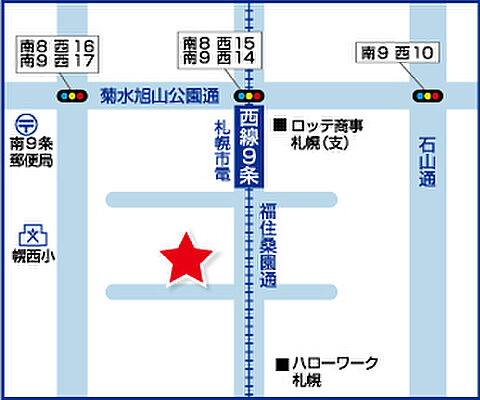 ハウスドゥ 電車通り 北王ホールディングス株式会社の周辺地図