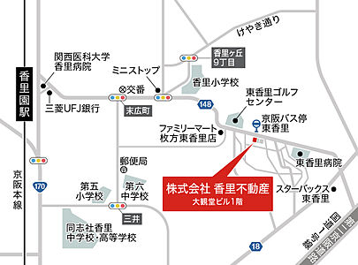 株式会社香里不動産の周辺地図