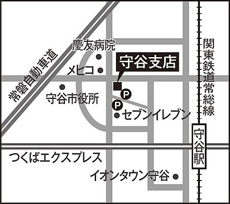 株式会社仁成不動産　守谷支店の周辺地図