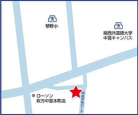 ハウスドゥ 枚方中宮 株式会社ku−Designの周辺地図