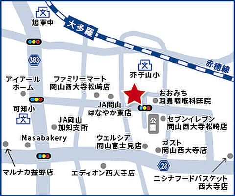 ハウスドゥ 岡山西大寺松崎 日笠REC株式会社の周辺地図