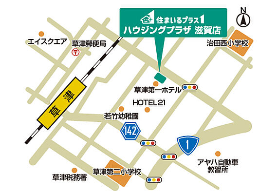 住まいるプラス1　株式会社ハウジングプラザ　滋賀店の周辺地図