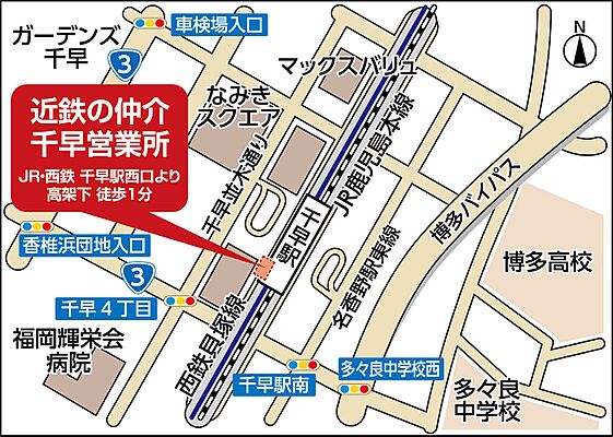 近鉄不動産株式会社 千早営業所の周辺地図