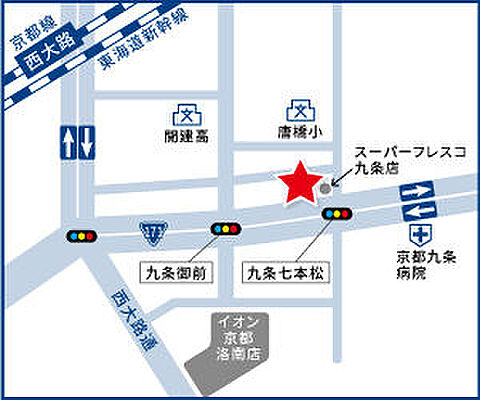 ハウスドゥ 東寺西 ハウステイト株式会社の周辺地図