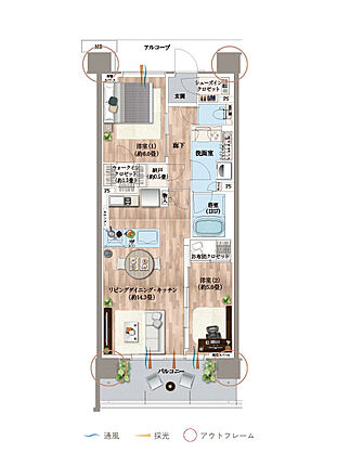 デュオヒルズ蘇我ザ・スカイ 間取り 【第3期6次以降】B3