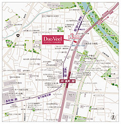 デュオヴェール仙台長町 現地案内図