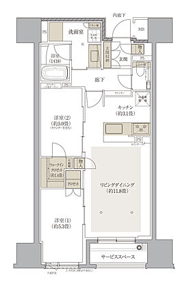 デュオヒルズ京都四条烏丸 間取り B