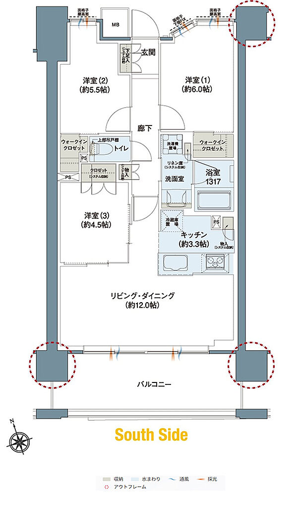 レーベン福井中央ARCGATE 間取り E