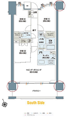 レーベン福井中央ARCGATE 間取り E