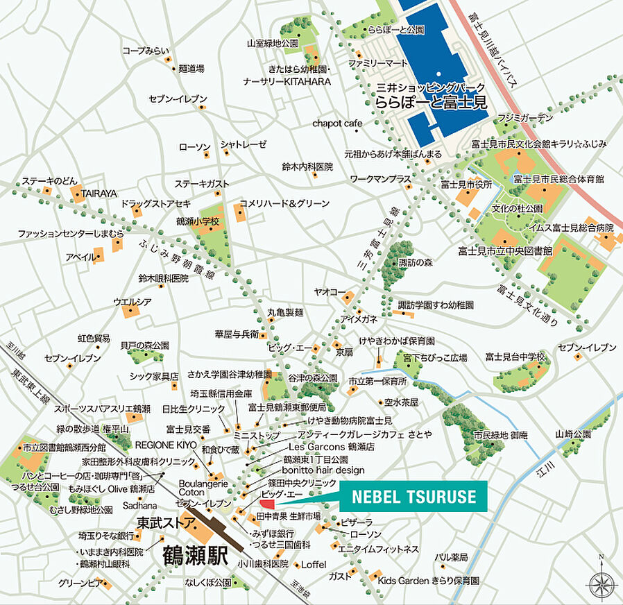 ネベル鶴瀬：案内図