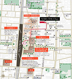 ネベル草加 Tiare 現地案内図