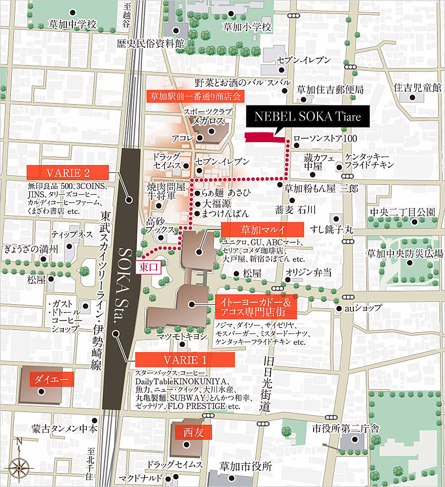 ネベル草加 Tiare：案内図