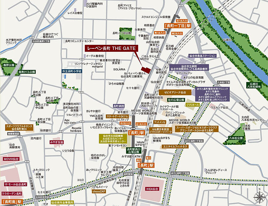 レーベン長町 THE GATE：案内図