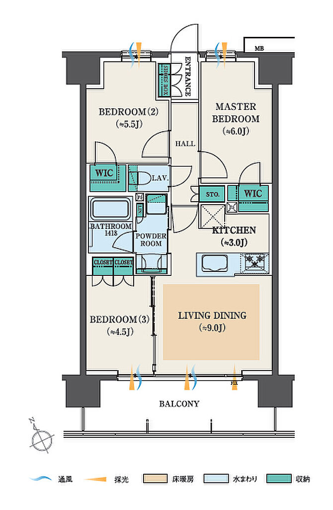 レーベン長町 THE GATE 間取り B