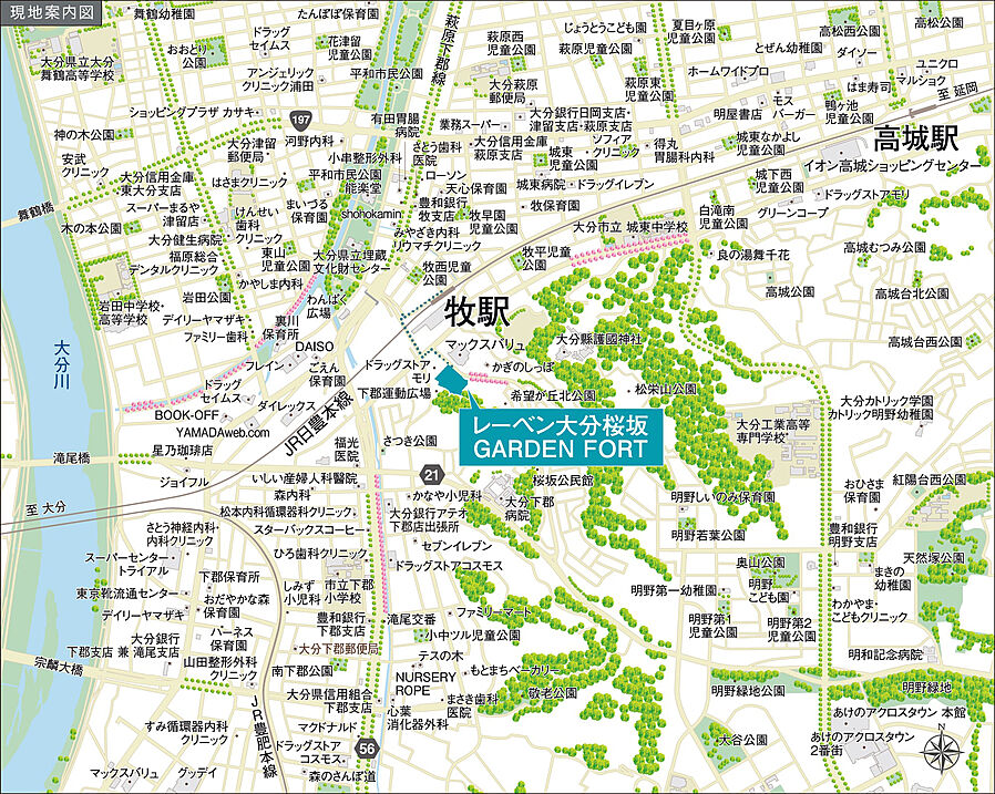 レーベン大分桜坂 GARDEN FORT：案内図