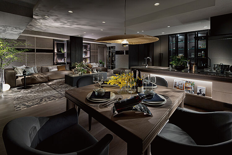 レーベン京都河原町五条 ONE SUITE リビング・ダイニング・キッチン　