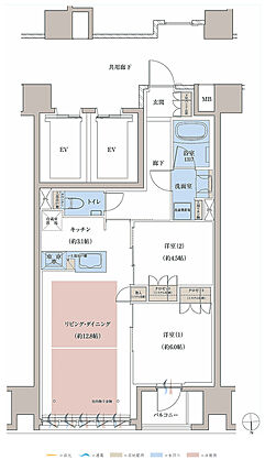 レーベン京都河原町五条 ONE SUITE 間取り O