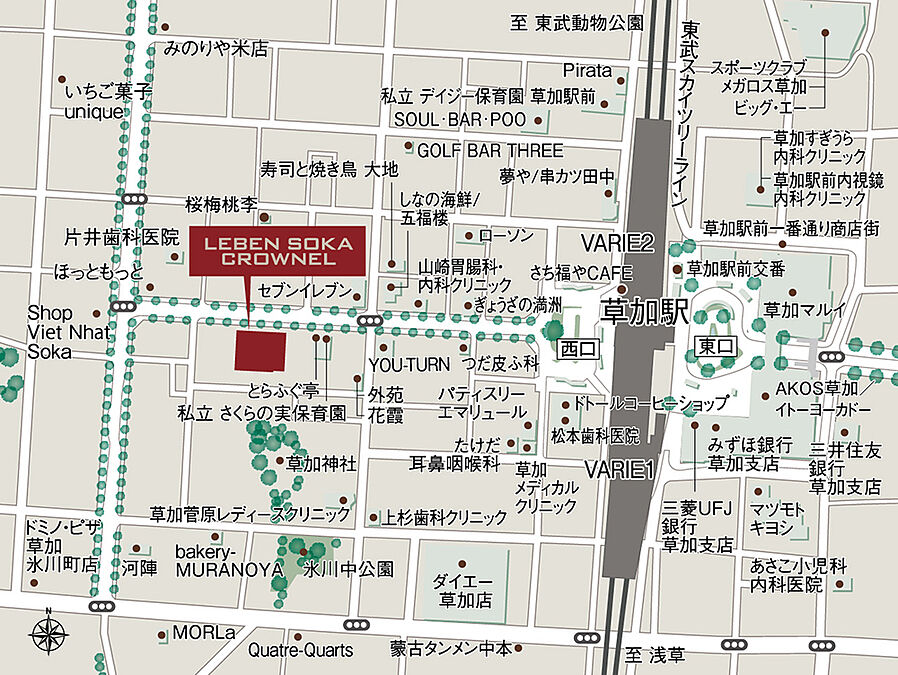 レーベン草加 CROWNEL：案内図
