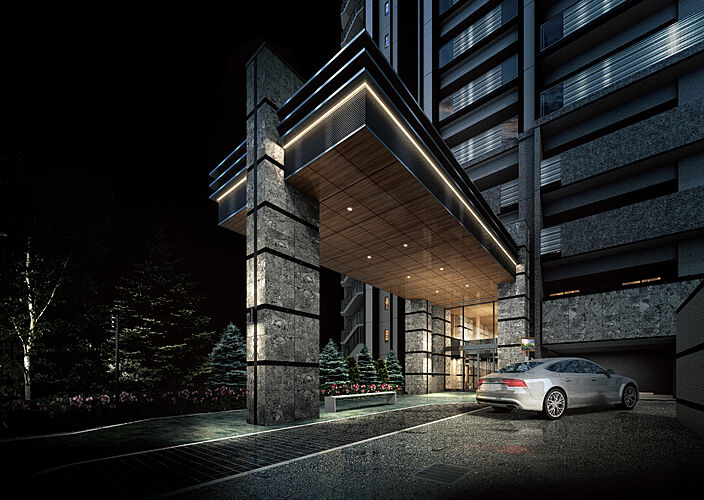 レーベン月寒中央 LEGEND ONE エントランスアプローチ完成予想CG