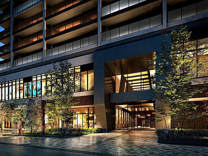 レーベン小田原 SKYS THE TOWER エントランスアプローチ完成予想CG