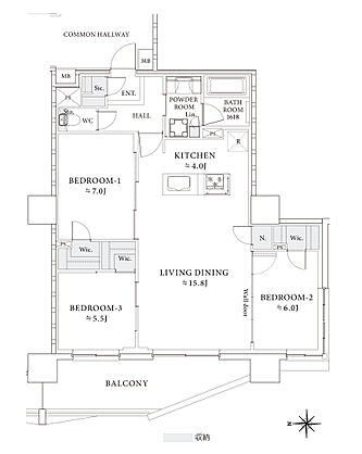 レーベン御器所 M's TOWER 間取り H