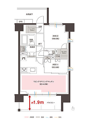レーベン蕨 ID MARKS 間取り C