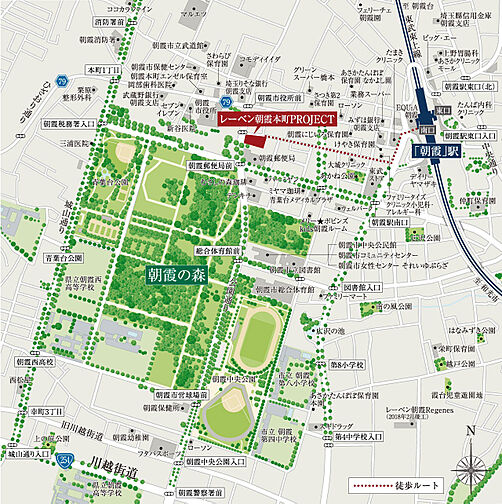 レーベン朝霞本町PROJECT 現地案内図