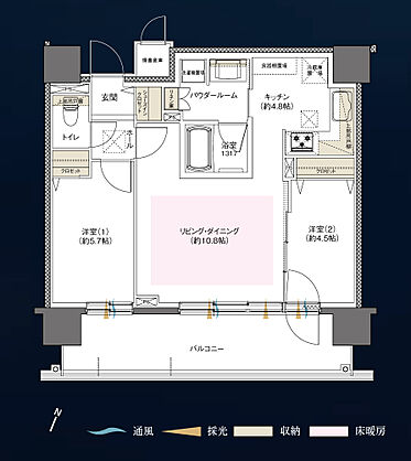 札幌住む都心PROJECT（ファインレーベングラン札幌 CORE・ファインレーベングラン札幌 EDGE） 間取り J