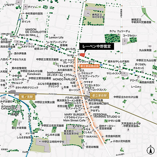 レーベン中野鷺宮 現地案内図