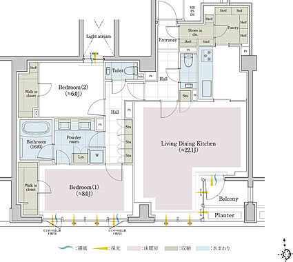 クリオ桜新町ザ・クラシック 間取り H1