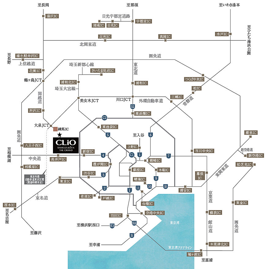 クリオ石神井公園ザ・グラン：交通図