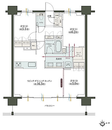 クリオ レジダンス立川パークサイド 間取り E-G