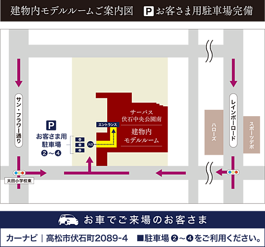 サーパス伏石中央公園南 モデルルーム案内図