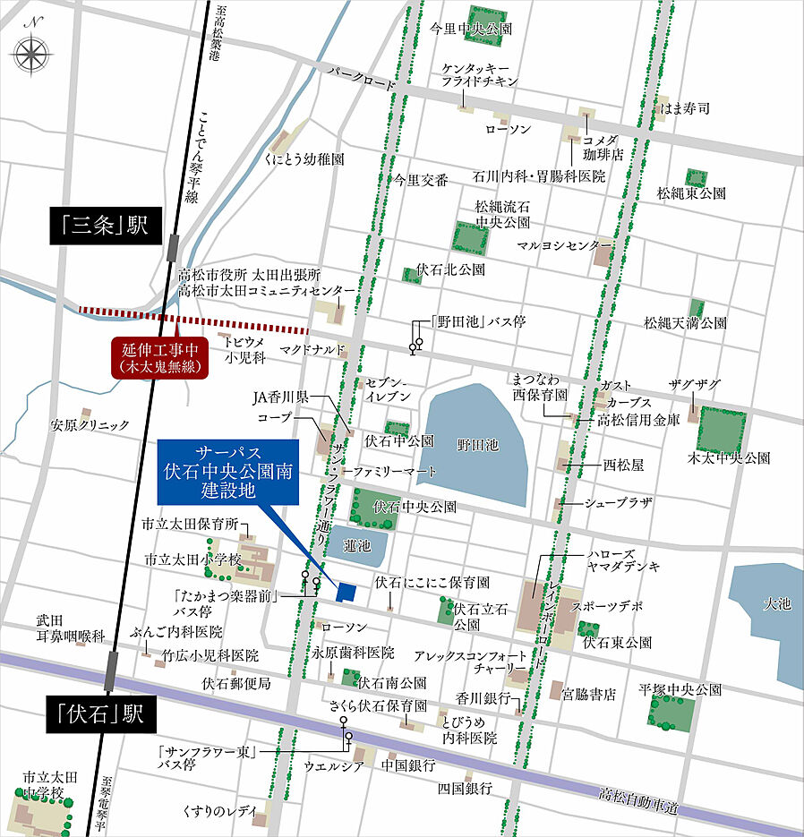 サーパス伏石中央公園南：案内図