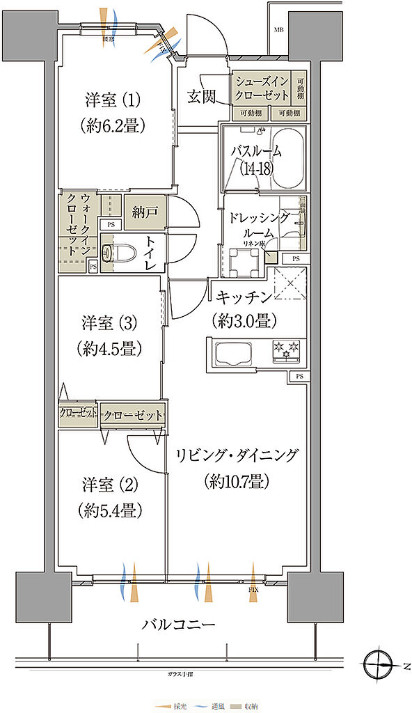 ザ・レジデンス松本深志 間取り N