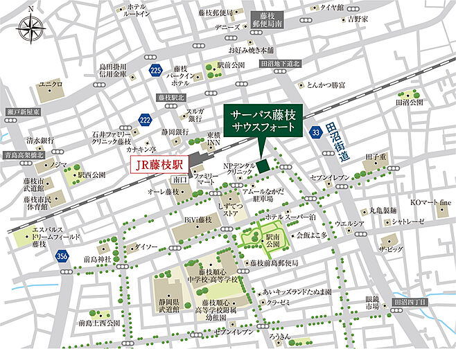 サーパス藤枝サウスフォート 現地案内図