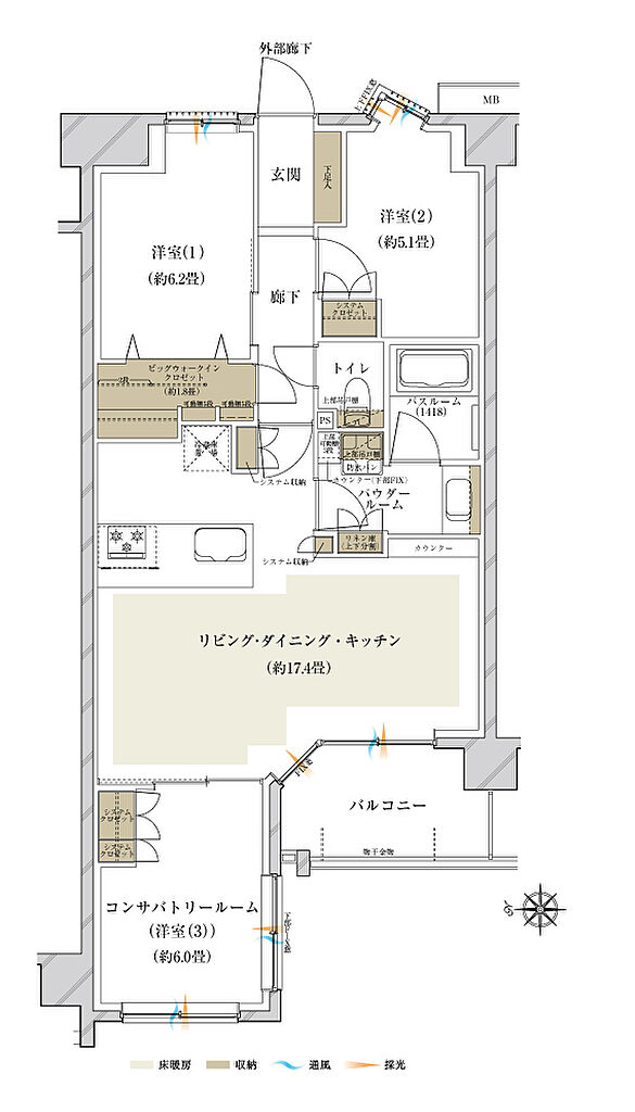 ヴェレーナ横浜岩井町ヒルズ 間取り F