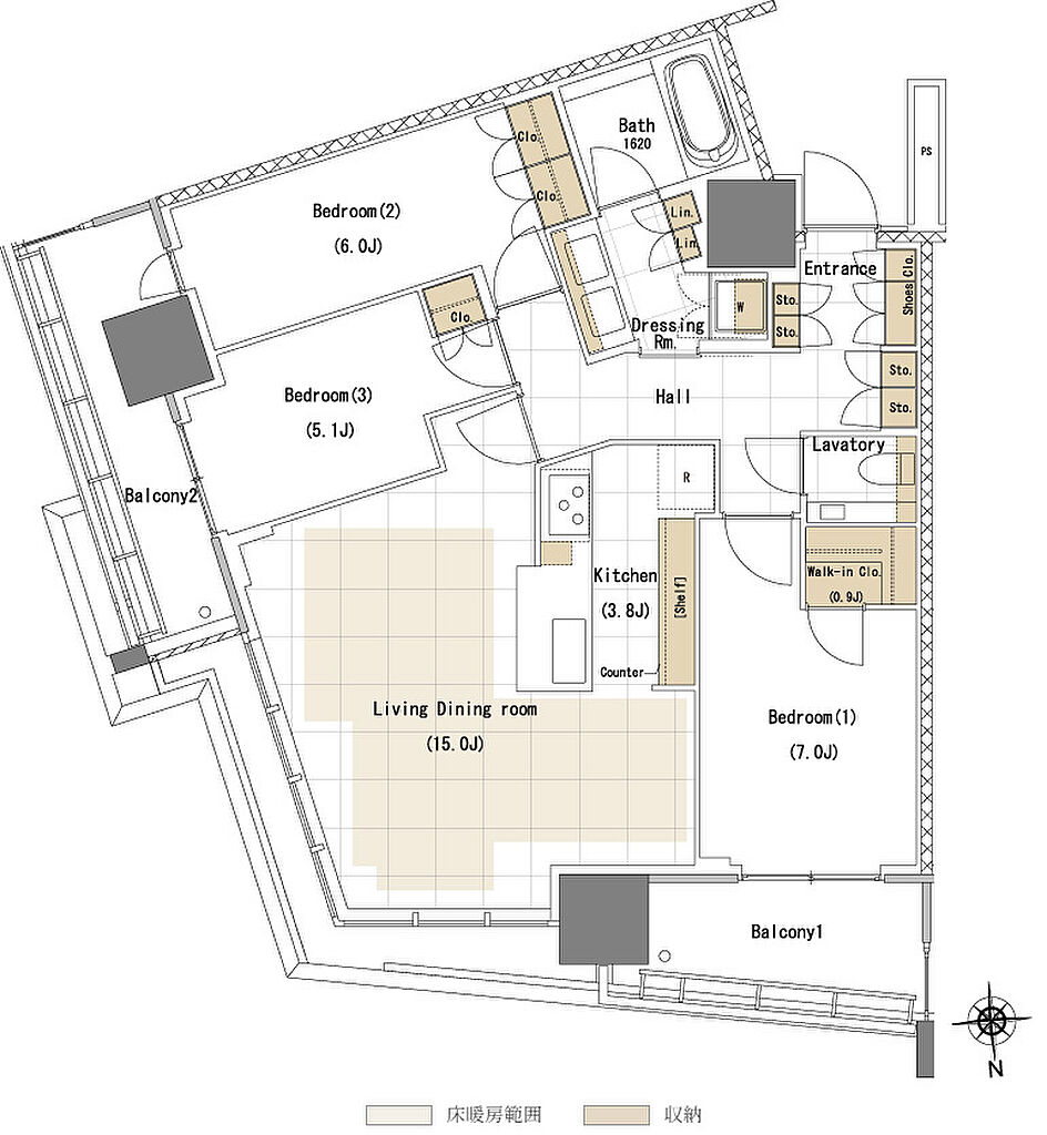 リビオタワー品川 間取り 【3期1次】S-80Ane