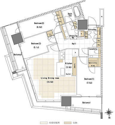 リビオタワー品川 間取り 【3期1次】S-80Ane