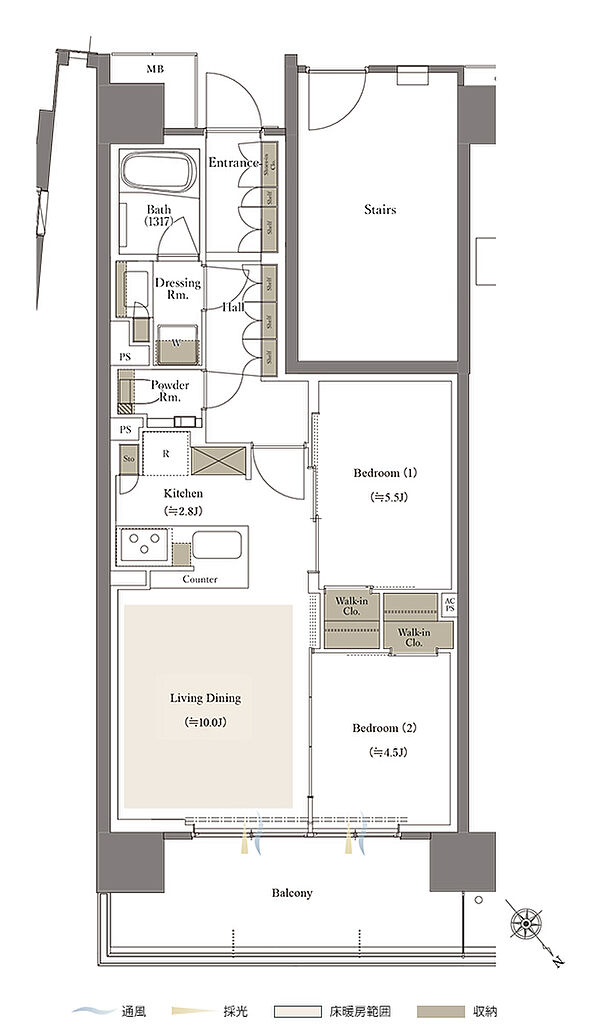 リビオシティ文京小石川 間取り 【先着順】A-55O