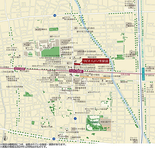 リビオ八戸ノ里駅前 現地案内図