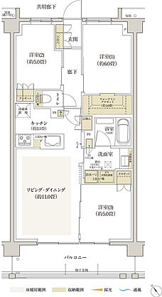 リビオ浦安ザ・プレイス 間取り 【最終期】C3