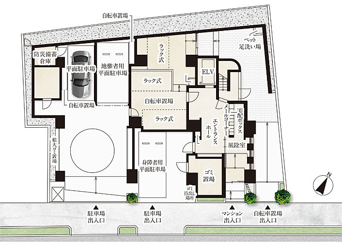 ルジェンテ神楽坂 敷地配置図