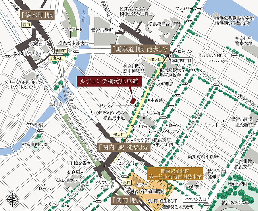 ルジェンテ横濱馬車道：案内図