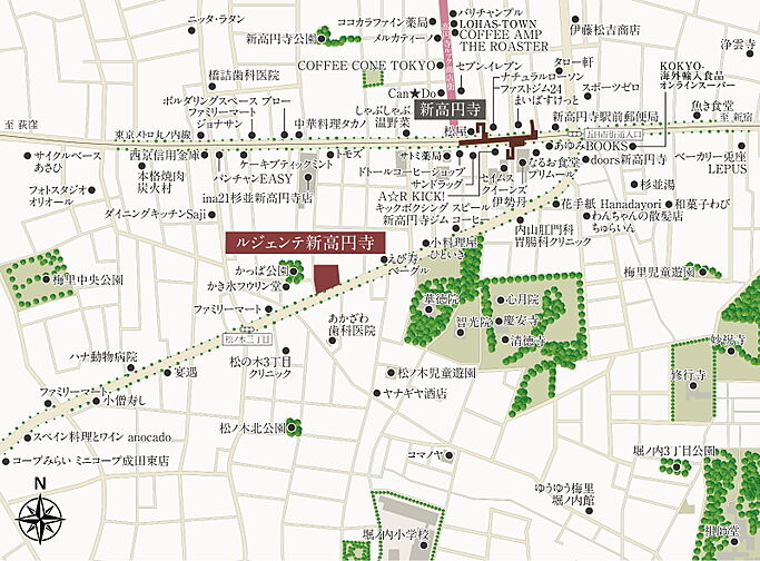 ルジェンテ新高円寺 現地案内図