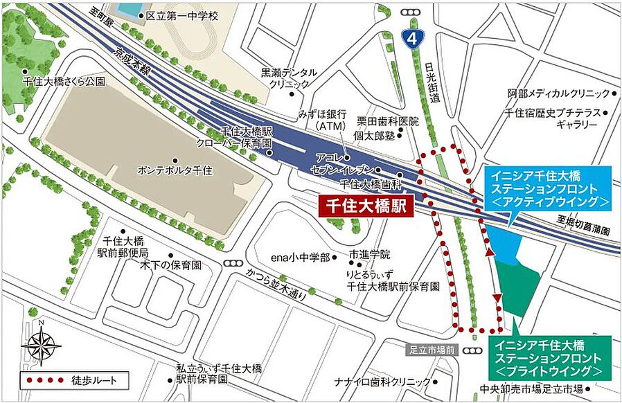 イニシア千住大橋ステーションフロント Active wing　第1期1次：案内図