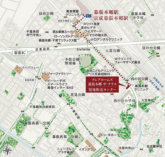 クレアホームズ幕張本郷 ザ・テラス 現地案内図