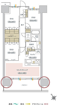 ルネ柏ディアパーク 間取り B2