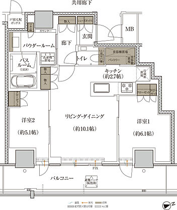 プレミストタワー千里丘 間取り P-I